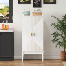 120X59X30cm Küchenschrank, Schrank, Sideboard, geräumiger 2-Tür-Aufbewahrungsschrank mit Türablage, Vintage-Stil Aufbewahrungsschrank –