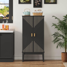 120X59X30cm Küchenschrank, Schrank, Sideboard, geräumiger 2-Tür-Aufbewahrungsschrank mit Türablage, Vintage-Stil Aufbewahrungsschrank –