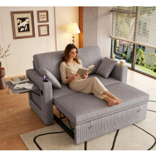 Modernes Multifunktions sofa,, Schlafcouch mit Schlaffunktion,Modernes Multi Doppelsofa mit verstellbarer Rückenlehne, mit Getränkehalt