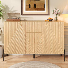 Modernes Sideboard mit geometrischer Struktur , Doppeltüren , Mittlere Schublade , Viel Stauraum , Multifunktionaler Aufbewahrungsschra