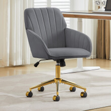 Höhenverstellbarer Bürodrehstuhl für Zuhause und Schlafzimmer, ergonomischer Drehstuhl mit Rückenlehne, geeignet für langes Sitzen.