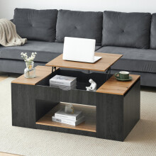 WF311892AAZ )Couchtisch mit Liftfunktion - 109.5cm, graues Gestell, stilvolles Design, Stauraum unter der Tischplatte