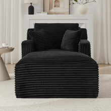 Modernes Chaiselongue Sofa aus Cord, Bequemes Schlafsofa / Relaxsessel ohne Montage, Liegesessel für Wohnzimmer, Büro & Apartment