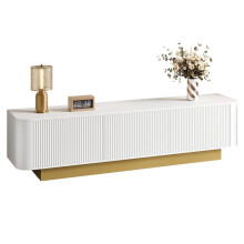 170 cm TV-Lowboard (lang) Modernes TV-Lowboard mit Stauraum – Abgerundetes Design, Kabelmanagement, Texturfront, – Medienkonsole