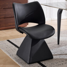 Comfort Drehstuhl in Schwarz, Moderner Hochlehner aus Kunstleder, Ideal für Esszimmer, Home Office und Wohnbereich