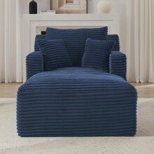 Modernes Chaiselongue Sofa aus Cord, Bequemes Schlafsofa / Relaxsessel ohne Montage, Liegesessel für Wohnzimmer, Büro & Apartment