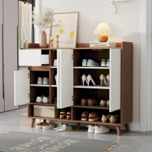 Moderne Sideboard Kommode Schuhschrank mit großem Stauraum, 4 Türen und 1 Schubladen mit einem verstellbaren Regal für Esszimmer, Wohnz