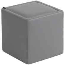 Sitzhocker mit Stauraum Hocker mit Deckel, Quadratischer Fußhocker Sitzwürfel Kunstleder 40 x 40 x 40 cm Grau