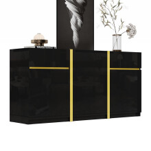 Luxuriöses Sideboard, Hochglanzlackierung, moderner Aufbewahrungsschrank, drei Türen und zwei Schubladen, geeignet für Wohnzimmer, Essz