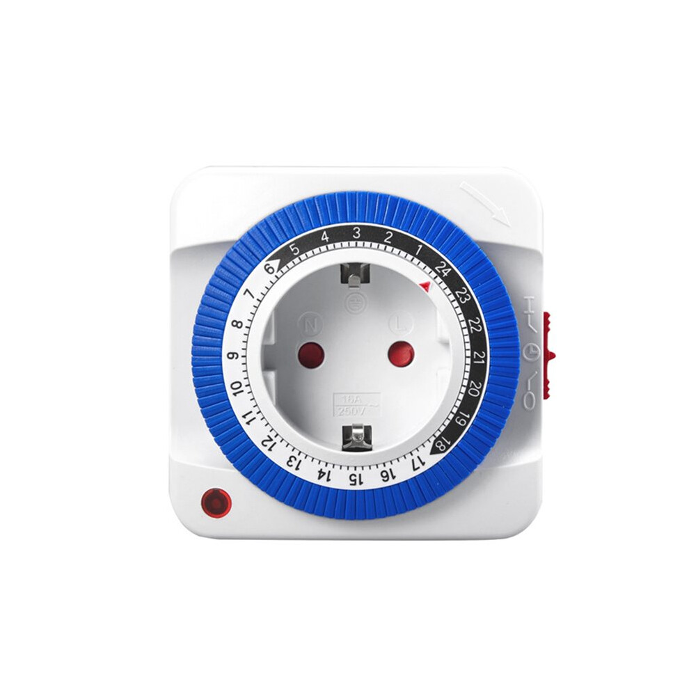 EU 24 Hours Timer  Timer Plug in Mechanical Grounded Programmable  Countdown Loop  Socket