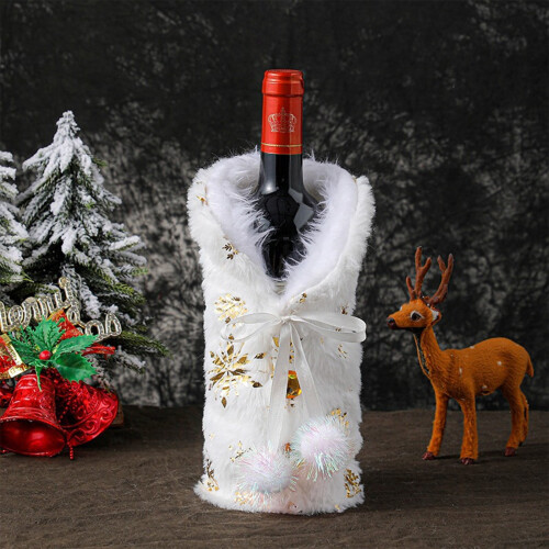 Ensemble de sacs à bouteilles de vin de Noël avec décorations 2