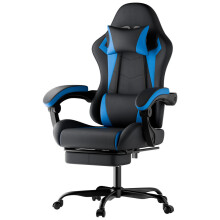 Gaming Stuhl Ergonomisch Gaming Chair mit Lendenkissen und Kopfstütze, Gamer Stuhl Höhenverstellbar, Pc Stuhl für Erwachsene Mädchen Ju