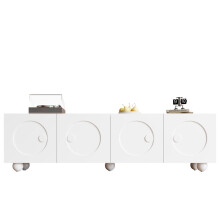 Moderner weiß TV-Schrank, TV-Ständer, TV-Paneel, niedrigerer TV-Ständer. Einzigartiges Design. 180,5 x 38 x 50 cm (L x B x H)