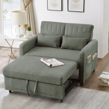 [Sofabett mit Schlaffunktion] Zweisitzer-Klappsofa, ausziehbares Design, schlicht und modern, zeitgemäßer Stil, dreistufig verstellbare