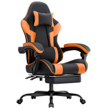 Gaming Stuhl Ergonomischer Gaming Sessel mit Lendenstütze, Atmungsaktiver PU-Leder Bürostuhl,Bequemer Computerstuhl, belastbar 200KG,Si