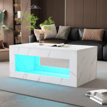 WF323710WAA)Moderner LED-Couchtisch, Couchtisch für Wohnzimmer, Sofatisch, Wohnzimmertisch,Hochglanz-Couchtisch mit Fernbedienung, groß