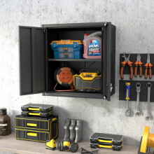 Tall 2-Door Metal Storage Cabinet with Adjustable Shelves, Steel Kitchen Pantry Cabinet for Kitchen, Living Room, Dining Room & Office