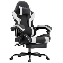 Gaming Stuhl Ergonomischer Gaming Sessel mit Lendenstütze, Atmungsaktiver PU-Leder Bürostuhl,Bequemer Computerstuhl, belastbar 200KG,Si
