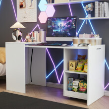 126x55x75cm Multifunktionaler Klapptisch, der Schreibtisch und Schrank in einem Design vereint, mit zwei Staufächern für effiziente Org