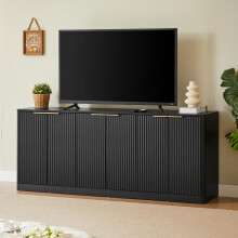 170cm modernes Sideboard mit Wellenform,Aufbewahrungsschrank mit geschwungenem Konturdesign,6-türiger Schrank mit Aufbewahrungsfunktion