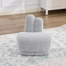 Kuscheliger Bunny-Ear- Stoff-Ottoman-fix gepolsterter Hocker mit niedlichen Ohren, ohne Stauraum, nicht abnehmbar