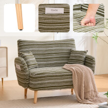 Modernes Zweisitzer-Sofa im Stil, mit superbequemen Armlehnen, Armlehnenkissen und Aufbewahrungstasche, tiefes Zweisitzer-Sofa, komfort