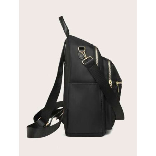 Damenrucksack schwarz, Polyurethan, Polyester, Kunstleder - erg