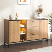 Sideboard mit drei Schubladen, exquisite Maserung. Modernes Sideboard in Holzfarbe mit Ablagefächern – stilvolle und funktionale Wohnm