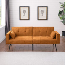 Best Choice Products Upholstered Futon Sofa Bed,Comfy Modular Foldable Sleeper Sofa 68″Fabric Couch Sleeper for Home,Dorm, Bonus Room,