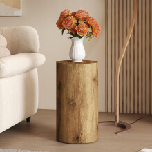 Eleganter runder Couchtisch aus MDF mit Holzoptik – Moderne Wohnzimmerdekoration im minimalistischen Design.Ideal als kleiner Couchtis