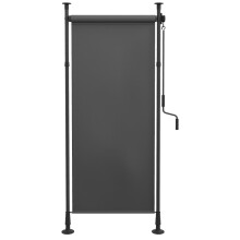Senkrechtmarkise Sonnenschutz Balkonrollo 120x220-310cm wetterfest mit Kurbel Polyester Dunkelgrau für Terrasse & Garten