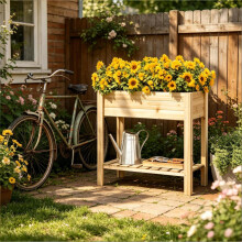 Garten erhöht Bett,Kräuter Box,Pflanzenbett mit Lageregal