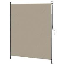 Senkrechtmarkise 200 x 292 cm vertikale Markise einziehbarer Sonnenschutz verstellbare Seitenmarkise Windschutz aus Aluminium in Sand