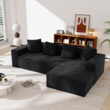 Vollkomprimiertes knochenloses Sofa,Cloud-Kombinationssofa mit L-Liegestühlen, modernes modulares Sofa mit tiefen Sitzplätzen, gepolste