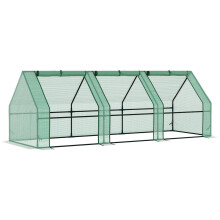 Gewächshaus Treibhaus Tomatenhaus Frühbeet 270x90x90cm grün für Garten Balkon & Pflanzen