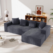Vollkomprimiertes knochenloses Sofa,Cloud-Kombinationssofa mit L-Liegestühlen, modernes modulares Sofa mit tiefen Sitzplätzen, gepolste