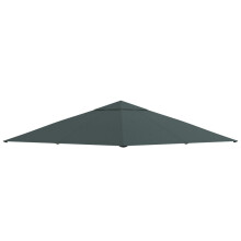 Pavillondach 3x3m Ersatzdach für Pavillonabdeckung, Sonnenschutz aus Polyester, dunkelgrau für Garten & Terrasse