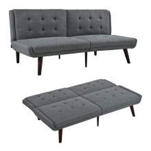 Klappbares Futon-Sofa Bett, 146 cm Schlafcouch mit 5-fach verstellbarer Rückenlehne, modernes Loveseat für kleine Räume, Gästebett & Wo