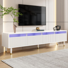 Moderner weißer TV-Schrank 178 cm – Minimalistisches Design, große Aufbewahrung, 4 Schubladen, MDF & Acryl, ideal für Wohnzimmer – st