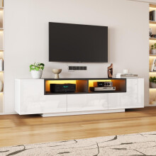 180*40*48cm Standfernsehschrank,Lowboard Mit LED-Licht,Fernsehschrank mit L-Form und Schubladen,Wohnzimmerschrank, TV-Ständer,TV-Schran
