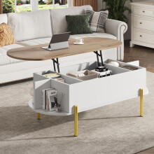 120*50*43cm Couchtisch Wohnzimmertisch Kaffeetisch mit Höhenverstellbarer Platte,Wohnzimmertische, Beistelltische, Sofatische mit verst