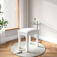 Square Vanity Stool Chair, High Elastic Cotton Makeup Bench, Modern Padded Piano Stool Seat for Makeup Room, Bathroom, Living Room, Ott