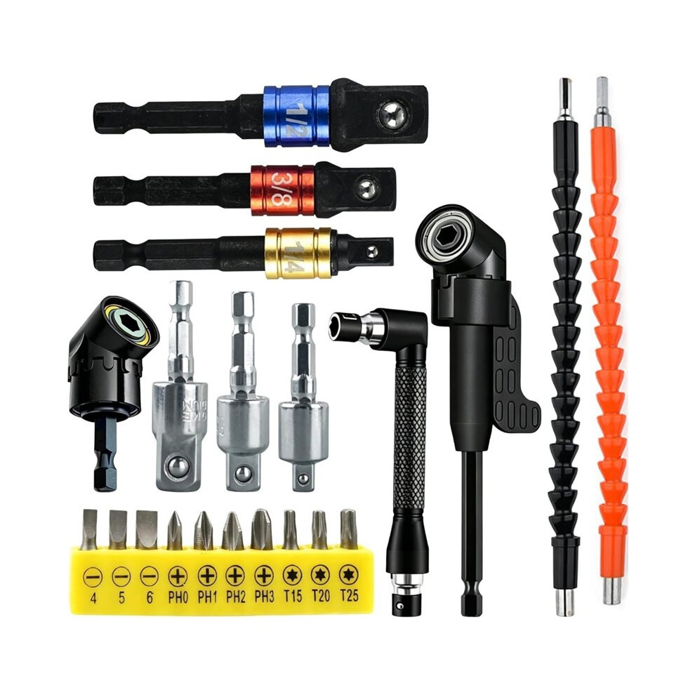 105 Right-Angle Screwdriver Attachment Set-Angle Drill Attachment & Right-Angle Adapter For Cordless Screwdrivers 4714027955200