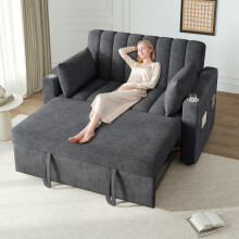 Modernes Multifunktionssofa, Schlafsofa, Schlafcouch mit Schlaffunktion, Doppelsofa mit verstellbarer Rückenlehne, mit Getränkehalter u