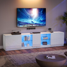160 x 40 x 52 cm TV-Ständer, Hochglanz-Kommode, Sideboards mit LED-Beleuchtung, Lowboards passend für 65" Fernseher, geeignet für Wohnz
