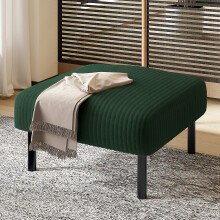 Premium Cord-Stoff Hocker mit Metallgestell – Superweicher Veloursbezug für ultimativen Komfort – Vielseitig als Fußbank, Sitzhocker