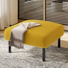 Premium Cord-Stoff Hocker mit Metallgestell – Superweicher Veloursbezug für ultimativen Komfort – Vielseitig als Fußbank, Sitzhocker