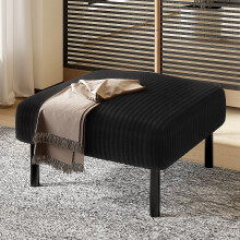 Premium Cord-Stoff Hocker mit Metallgestell – Superweicher Veloursbezug für ultimativen Komfort – Vielseitig als Fußbank, Sitzhocker