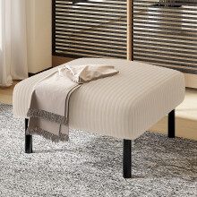 Premium Cord-Stoff Hocker mit Metallgestell – Superweicher Veloursbezug für ultimativen Komfort – Vielseitig als Fußbank, Sitzhocker