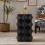 60CM Height Three-dimensional Embossed Pattern Design Retro Side Table Retro Wooden Nightstand Black,No Assembly Required 1